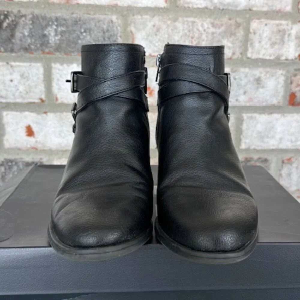 NATURALIZER KALLISTA BLACK TUMBLE 7W ANKLE BOOT